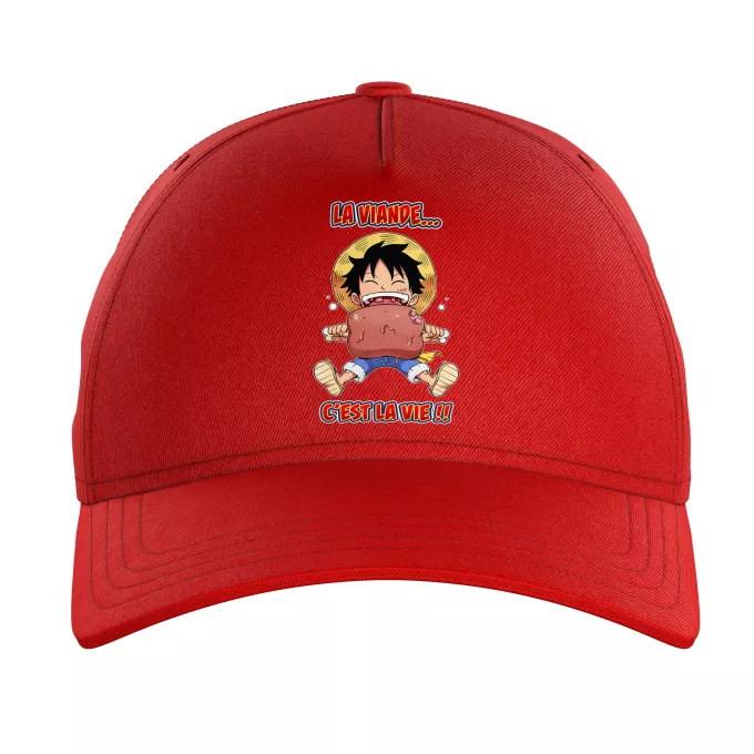 Casquettes Enfants Parodie One Piece La Viande... C'est la vie ! - Luffy