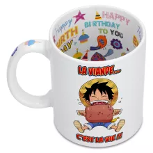 Mug Luffy « La Viande... C'est la vie ! » – Parodie One Piece