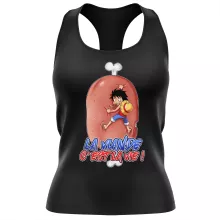 Débardeur Femme Monkey D Luffy « La Viande c'est la Vie - Giga Gigot édition ! » – Parodie One Piece