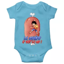 Body bébé Monkey D Luffy « La Viande c'est la Vie - Giga Gigot édition ! » – Parodie One Piece