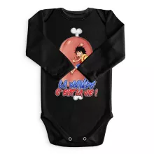Body bébé manches longues Monkey D Luffy « La Viande c'est la Vie - Giga Gigot édition ! » – Parodie One Piece