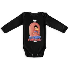 Body bébé manches longues Monkey D Luffy « La Viande c'est la Vie - Giga Gigot édition ! » – Parodie One Piece