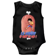 Body bébé Monkey D Luffy « La Viande c'est la Vie - Giga Gigot édition ! » – Parodie One Piece