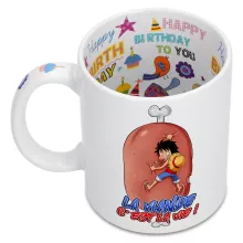 Mug Monkey D Luffy « La Viande c'est la Vie - Giga Gigot édition ! » – Parodie One Piece
