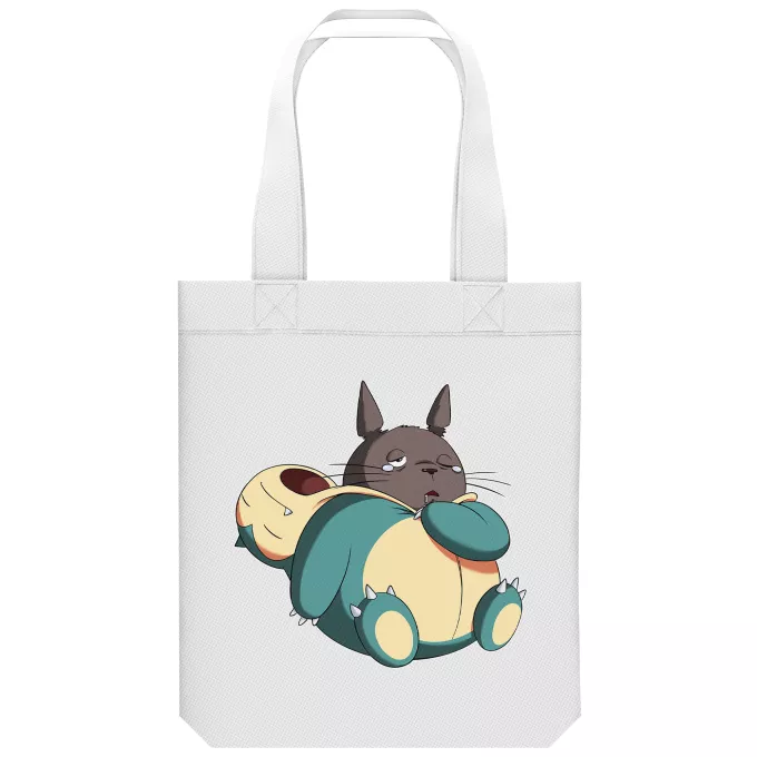 Borsa Tote Bag in cotone organico Paoridia Pokémon Il dormiente per eccellenza! - Snorlax