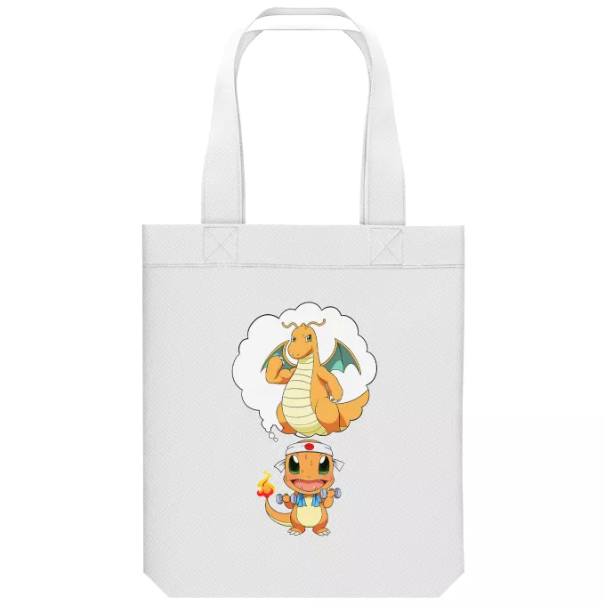 Sac Tote Bag en coton Bio Parodie Pokémon Quand tu rêve de devenir un Colosse...