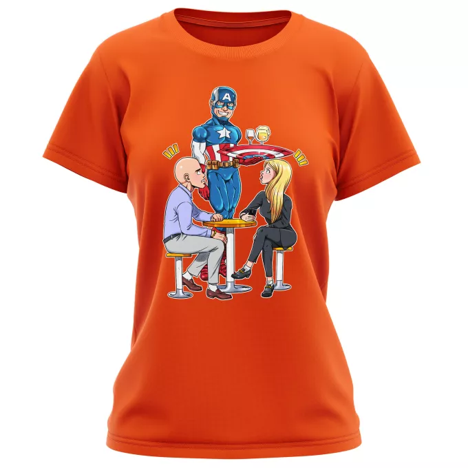 Women T-shirts Parody of Captain America Steve Rogers aka Captain America