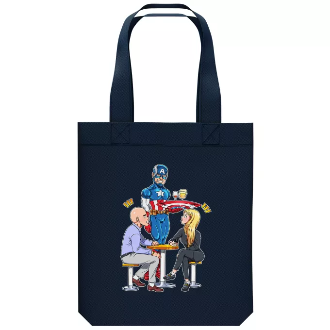 Borsa Tote Bag in cotone organico Paoridia Capitan America Steve Rogers aka Captain America