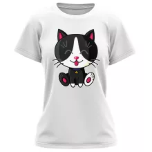 T-shirt Femme « Kawaii Baby Cat (Noir et Blanc) » – Parodie Kawaii Baby Cats