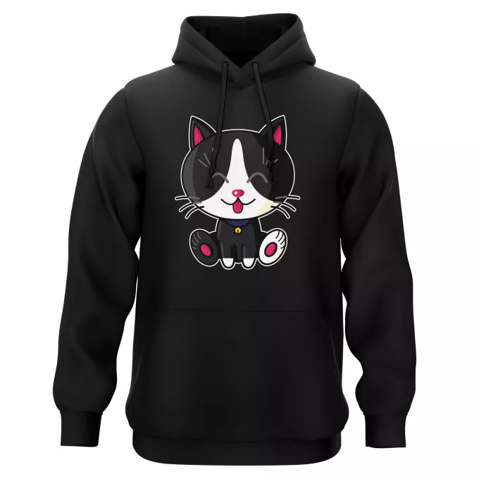 Sweat-shirts à Capuche Parodie Kawaii Baby Cats Kawaii Baby Cat (Noir et Blanc)