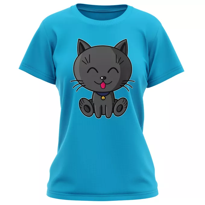 T-shirts Femmes Parodie Kawaii Baby Cats Kawaii Baby Cat (Bleu)