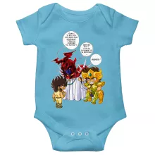 Body bébé Aiolia « Un gros chat sauvage en laisse ! » – Parodie Saint Seiya