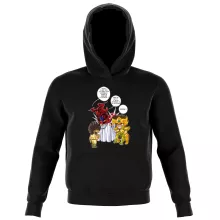 Sweat à capuche Enfant Aiolia « Un gros chat sauvage en laisse ! » – Parodie Saint Seiya