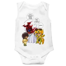 Body bébé Aiolia « Un gros chat sauvage en laisse ! » – Parodie Saint Seiya