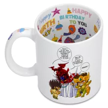 Mug Aiolia « Un gros chat sauvage en laisse ! » – Parodie Saint Seiya