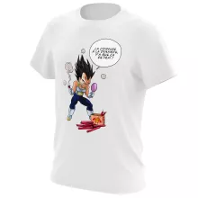 T-shirt Végéta « Astuce pour se coiffer le matin ! » – Parodie Dragon Ball Z