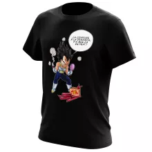 T-shirt Végéta « Astuce pour se coiffer le matin ! » – Parodie Dragon Ball Z