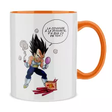 Mug Végéta « Astuce pour se coiffer le matin ! » – Parodie Dragon Ball Z