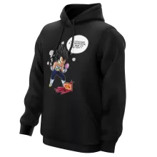 Sweat à capuche Végéta « Astuce pour se coiffer le matin ! » – Parodie Dragon Ball Z