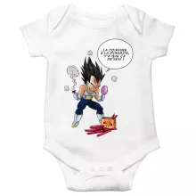 Body bébé Végéta « Astuce pour se coiffer le matin ! » – Parodie Dragon Ball Z