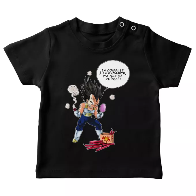 T-shirts bébé Parodie Dragon Ball Z - DBZ Astuce pour se coiffer le matin ! - Végéta