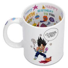 Mug Végéta « Astuce pour se coiffer le matin ! » – Parodie Dragon Ball Z