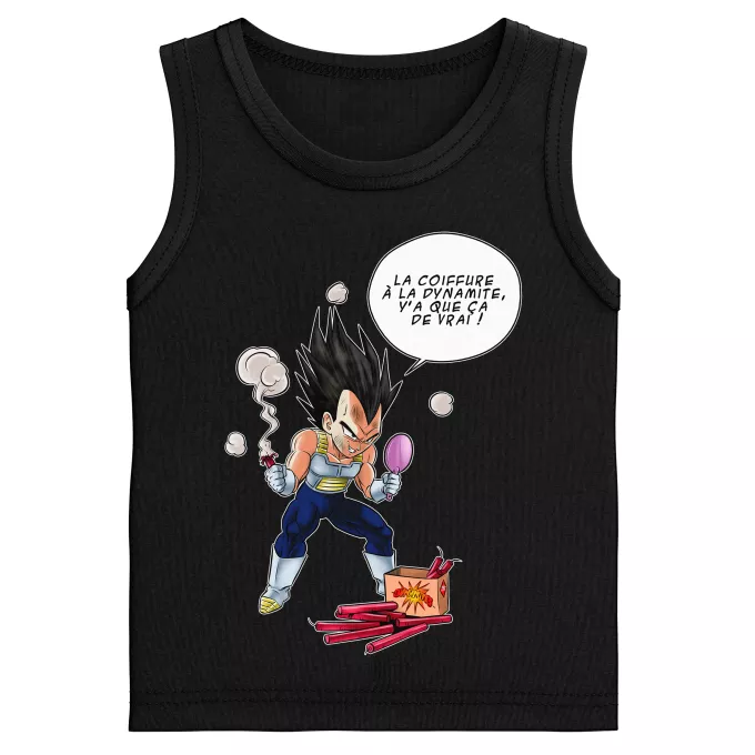 Débardeurs Enfants Garçons Parodie Dragon Ball Z - DBZ Astuce pour se coiffer le matin ! - Végéta