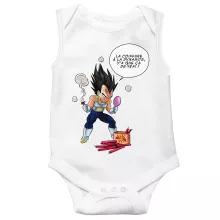 Body bébé Végéta « Astuce pour se coiffer le matin ! » – Parodie Dragon Ball Z