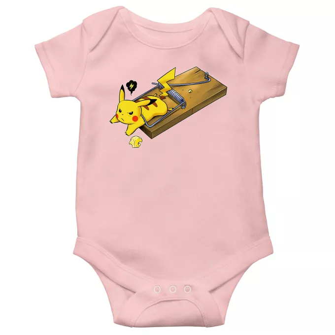Traje de bebé de manga corta (chicas) Parodia Pokémon Pikachu