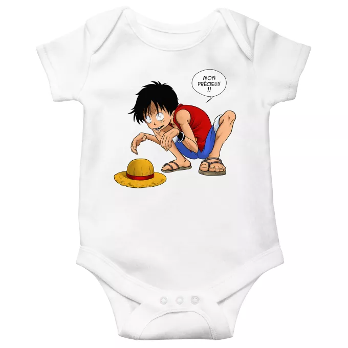 Body bébé manches courtes Parodie One Piece Mon Précieux (Haki Version) - Luffy, Gollum
