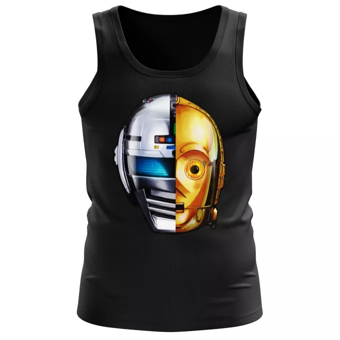 Linnen för män Parodi Stjärnornas krig C-3PO och Space Sheriff Gavan