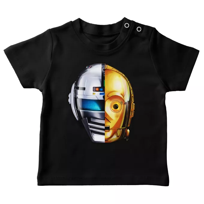 Baby T-shirts Parodi Stjärnornas krig C-3PO och Space Sheriff Gavan