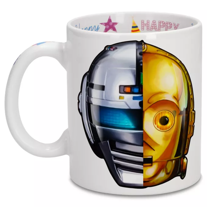 Födelsedagsmuggar Parodi Stjärnornas krig C-3PO och Space Sheriff Gavan