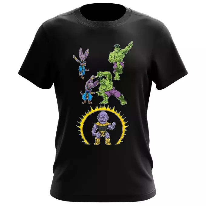 T-shirts för män Parodi The Incredible Hulk Den otroliga förstörelsens gud - Thanos, Beerus