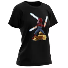 Denji Women T-shirt “Woodcutter Man...” – Chainsaw Man parody