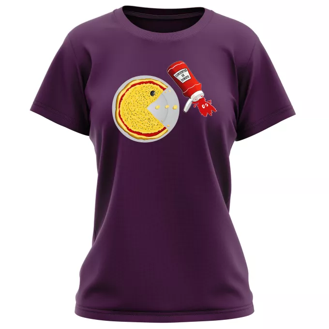 Magliette per Donne Paoridia Pacman Pacman - Gamer Pizza