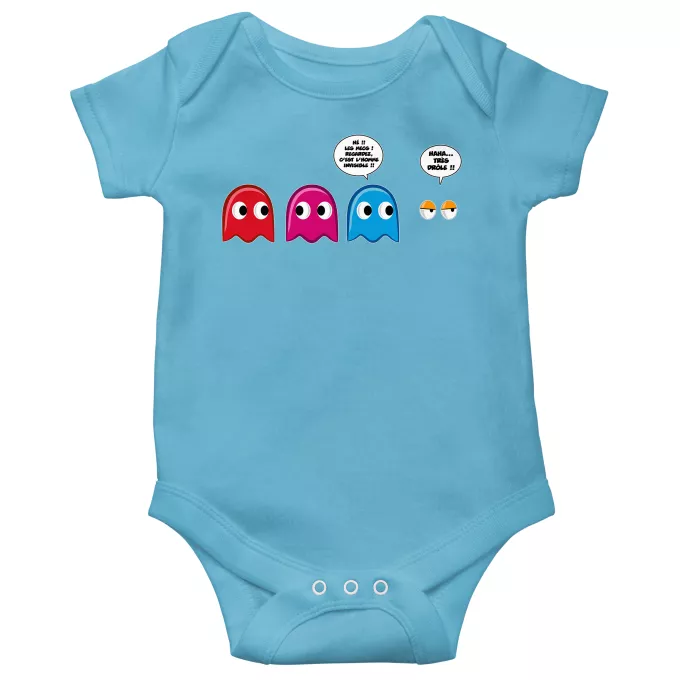 Body bébé manches courtes (garçons) Parodie Pacman Le Fant - Homme invisible !