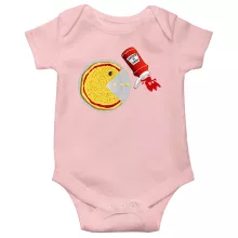 Body bébé (Filles) « La pizza du Gamer ! » – Parodie Pacman