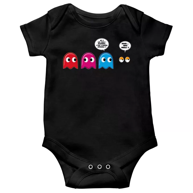 Body bébé manches courtes Parodie Pacman Le Fant - Homme invisible !