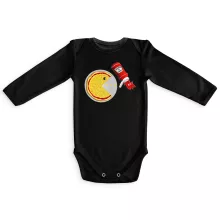 Body bébé manches longues « La pizza du Gamer ! » – Parodie Pacman