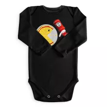 Body bébé manches longues « La pizza du Gamer ! » – Parodie Pacman