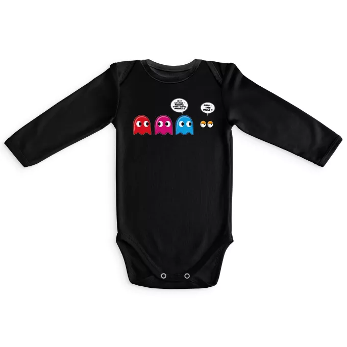 Body bébé manches longues Parodie Pacman Le Fant - Homme invisible !