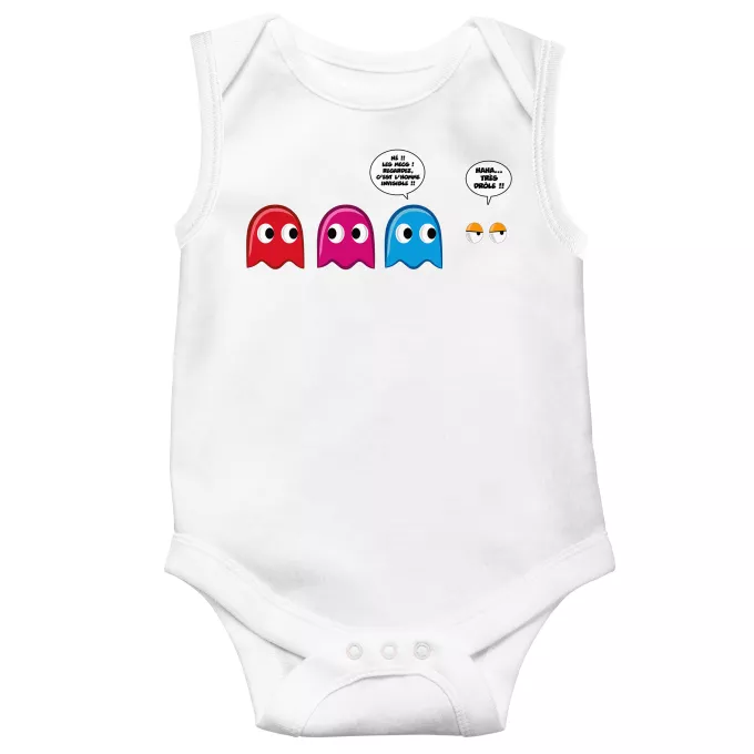 Body bébé sans manches Parodie Pacman Le Fant - Homme invisible !
