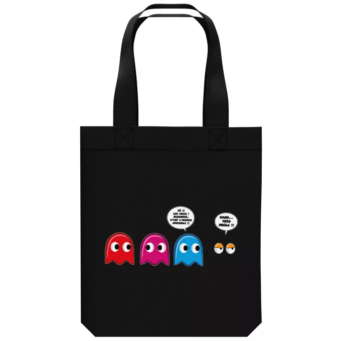 Sac Tote Bag en coton Bio Parodie Pacman Le Fant - Homme invisible !
