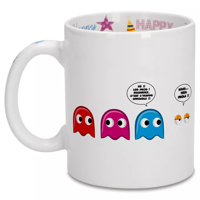 Mugs Anniversaire Parodie Pacman Le Fant - Homme invisible !