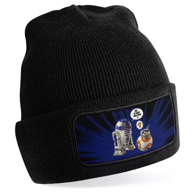 Bonnet Parodie Star Wars BB, je suis ton père !! - BB-8, R2-D2