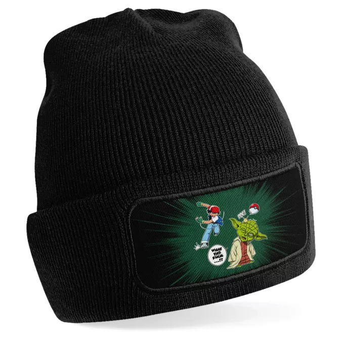 Gorro Paródia Pokémon Yoda e Ash Ketchum