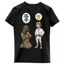 T-shirt Enfant Fille Luke Skywalker « Luke, je suis ton chien (Epoque 1ère Trilogie) » – Parodie Star Wars