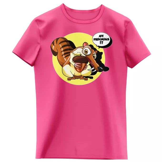 Flickor barnens T-shirts Parodi Ice Age Scrat och Gollum