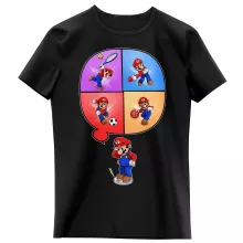 Maglietta per bambine e ragazze Mario “Mario e Wii Fit” – Parodia dei Super Mario